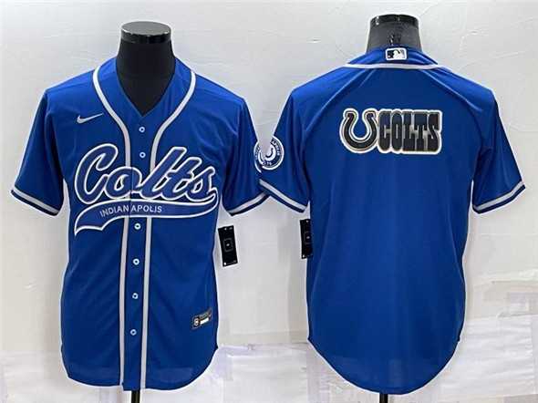 Men's Indianapolis Colts Blue Team Big Logo With Patch Cool Base Stitched Baseball Jersey,We sell and wholesale Men's Indianapolis Colts Blue Team Big Logo With Patch Cool Base Stitched Baseball Jersey on line form chian!